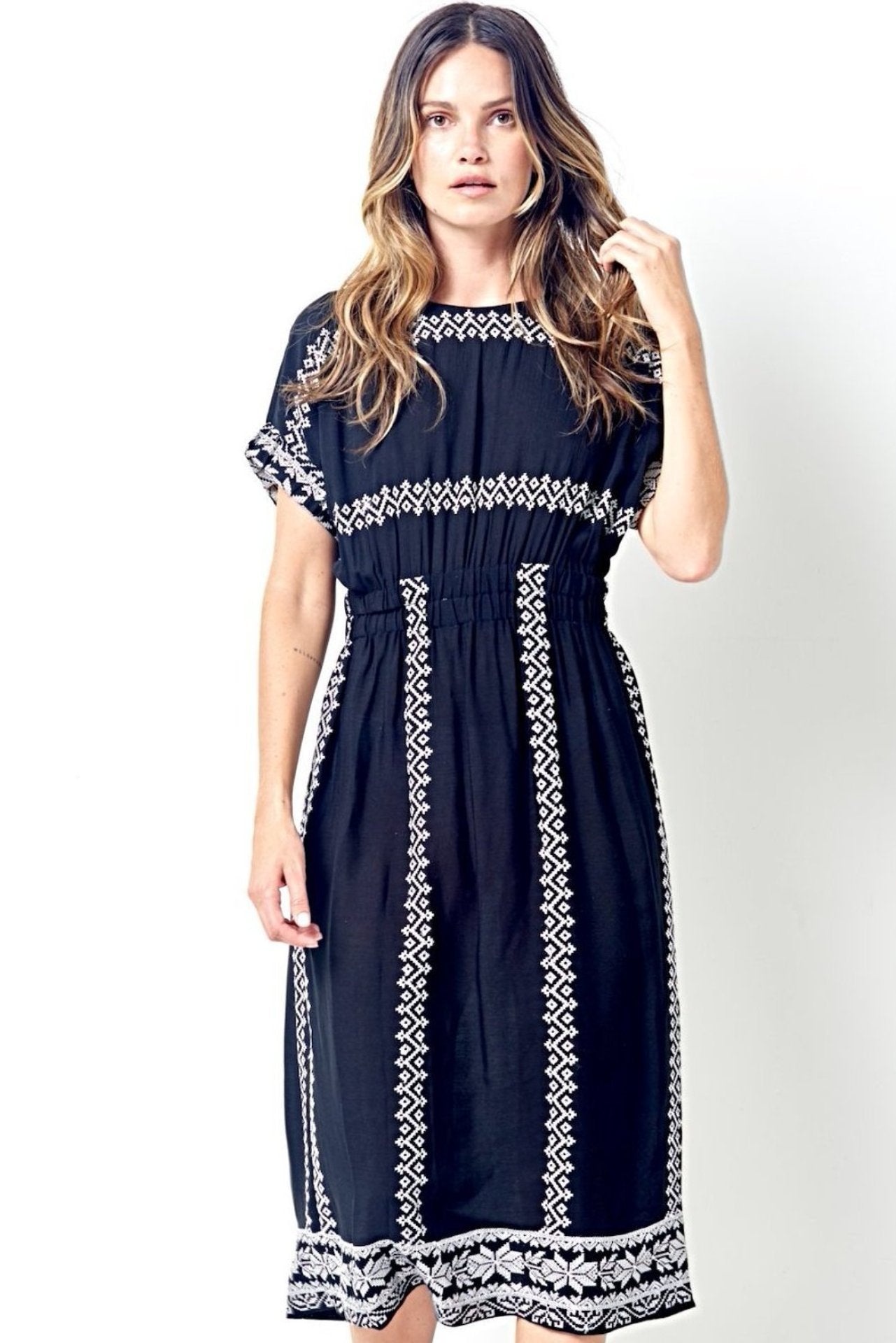 Corey Lynn Calter Jolene Elastic Waist Dress Black L