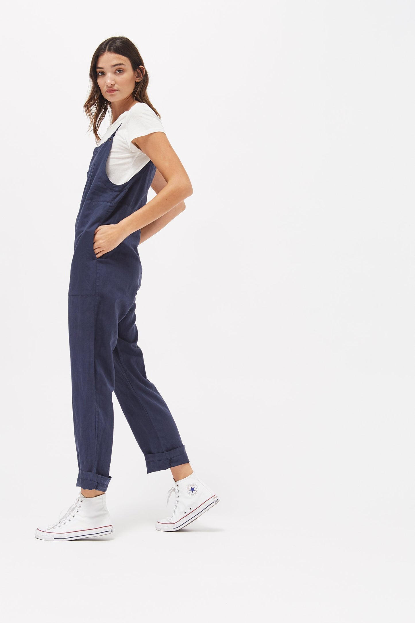 LaCausa Cezanne Overalls - Cotton Linen Biscuit - Small