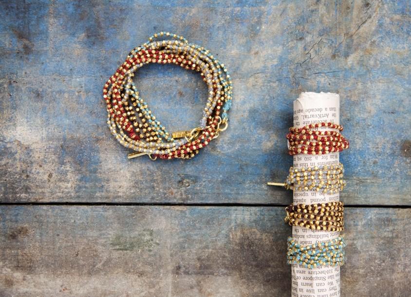 Nkuku Beaded Bracelet Aqua