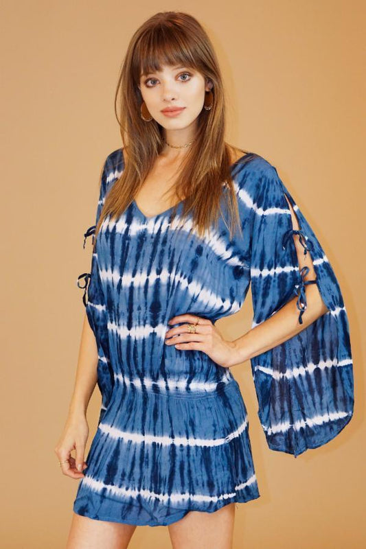 Tiare Hawaii Aphrodite Dress - Circle TD Indigo/White