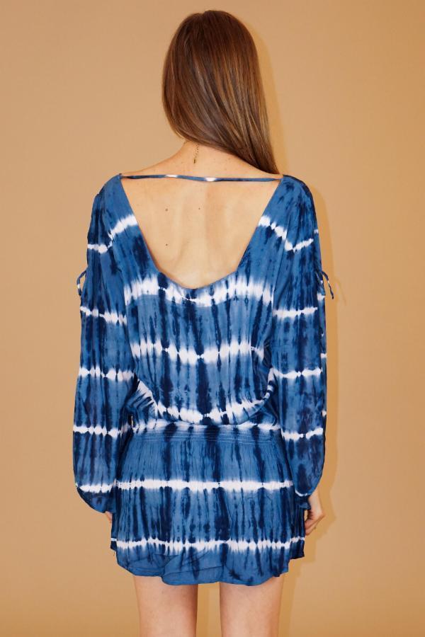 Tiare Hawaii Aphrodite Dress - Circle TD Indigo/White
