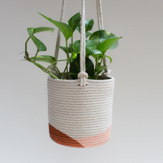 Closed Monday's Hanging Planter Small (Apricot/terra Cotta)