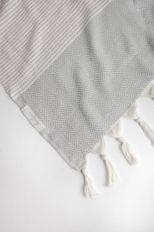 The Handloom Hare Towel (Light Grey)