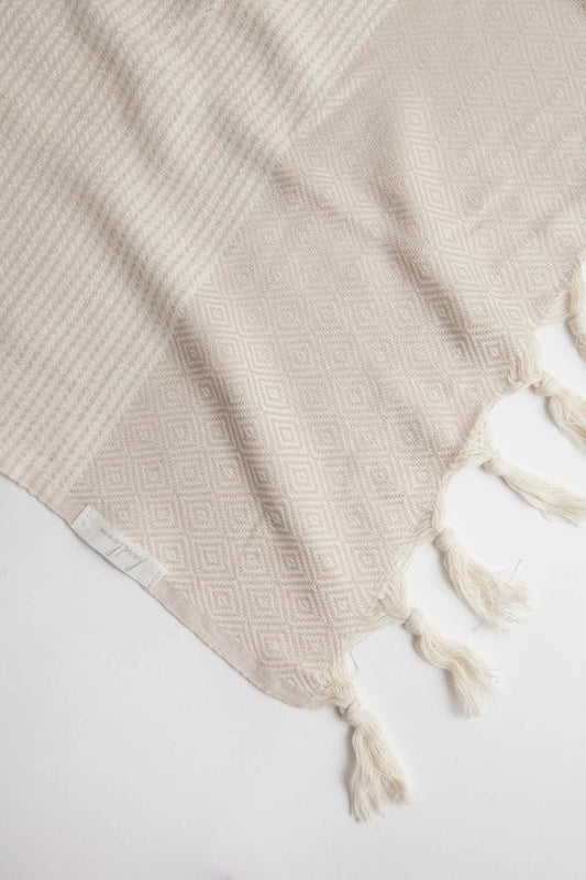 The Handloom Hare Towel (Beige)