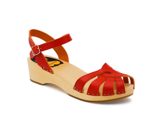 Swedish Hasbeens Cross Strap Debutant - Red - Size 39