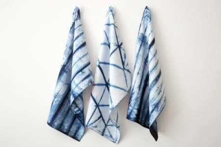 Jennifer Lesley Indigo Dyed Tea Towel - Tortoiseshell