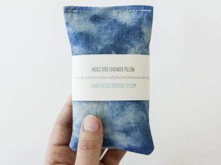 Jennifer Lesley Lavender Pillow - Hand Dyed Indigo