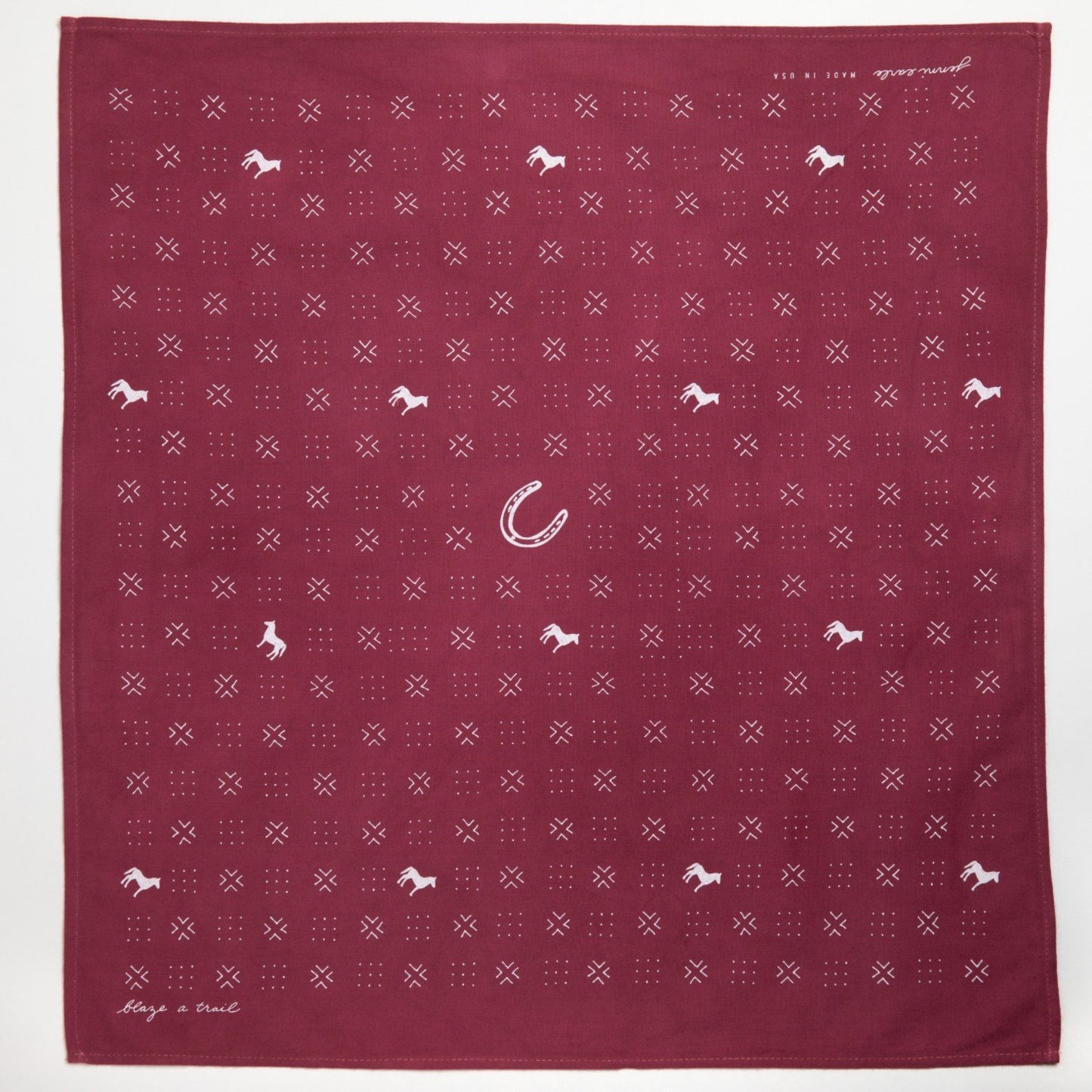 Jenni Earle "Blaze A Trail" Bandana ( Washed Maroon)