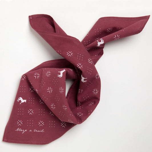 Jenni Earle "Blaze A Trail" Bandana ( Washed Maroon)