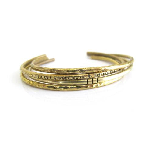 Goldeluxe Hammered Cuff Brass (Small 2.25" Wide)