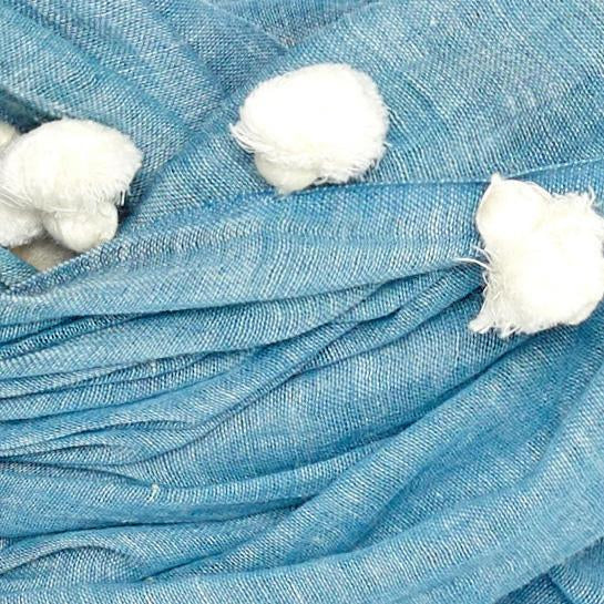 Indigo Handloom - Blue Chambray Pom Pom