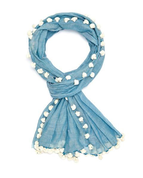 Indigo Handloom - Blue Chambray Pom Pom
