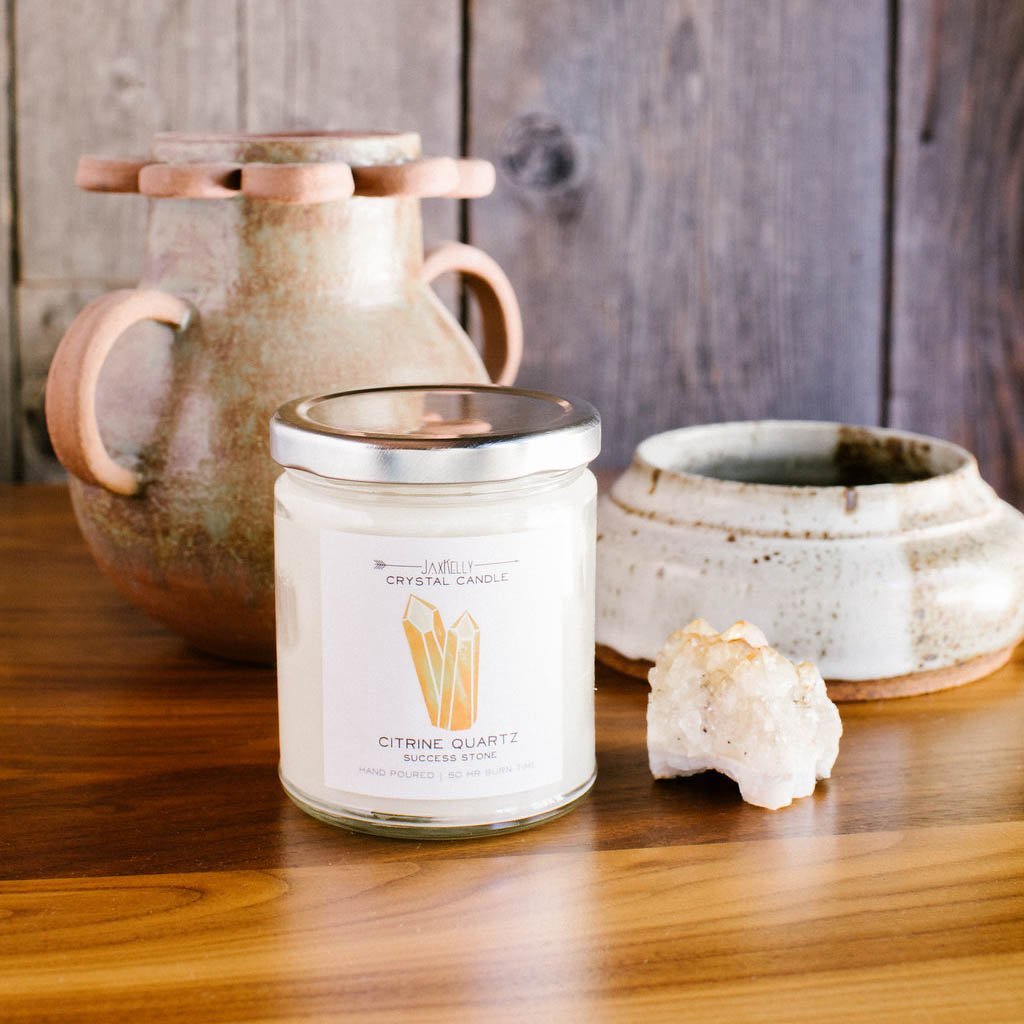 Jaxkelly Citrine Crystal Candle