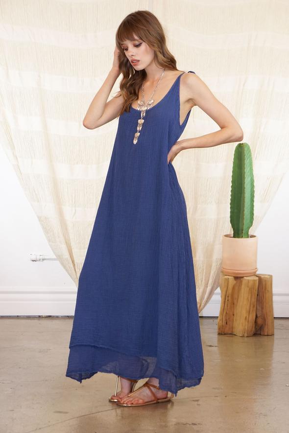 The Handloom Su Maxi Dress - Indigo