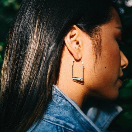 Goldeluxe Mini Hoops (Turquoise)