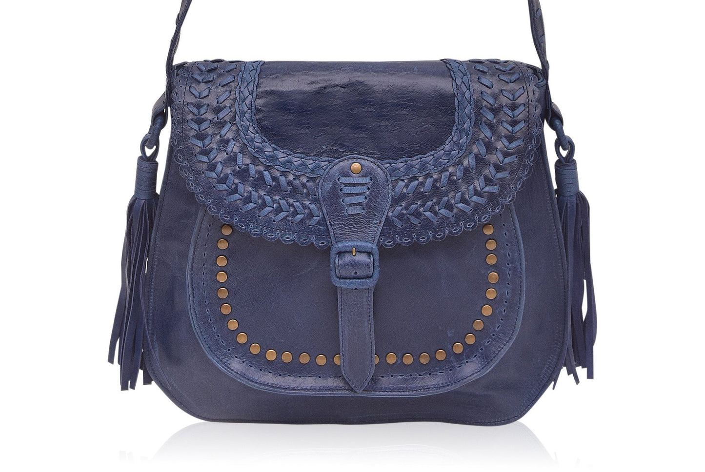 Elf La Bonita Leather Saddle Bag - Nordic Blue
