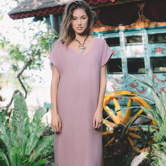 Lost & Found Escondido Kaftan Dress - Mauve