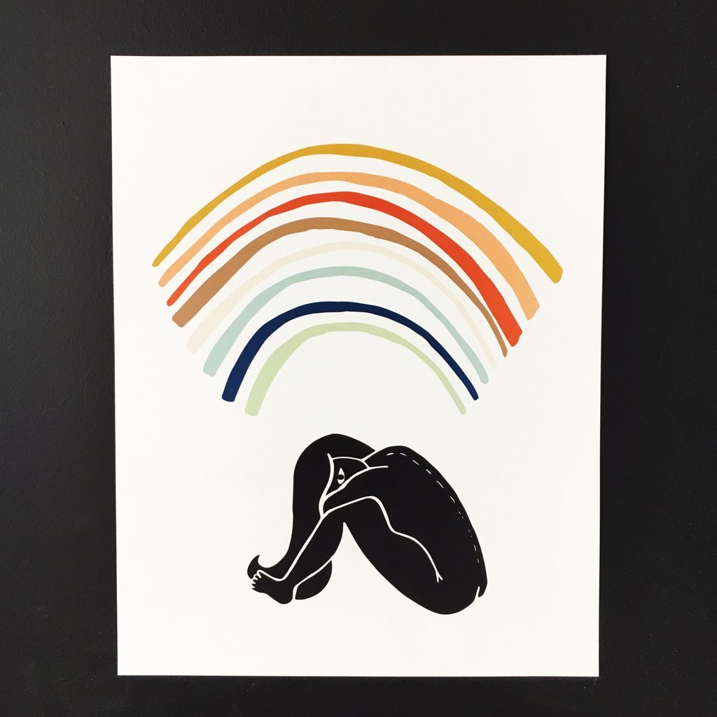 Native Bear Rainbow Likes Girl Print