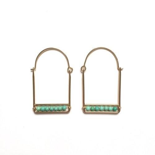 Goldeluxe Mini Hoops (Turquoise)