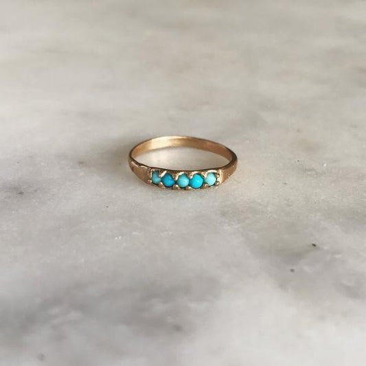 Mimosa 5 Stone Turquoise Ring - Bronze