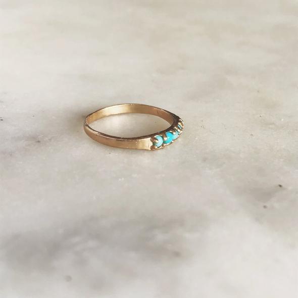 Mimosa 5 Stone Turquoise Ring - Bronze