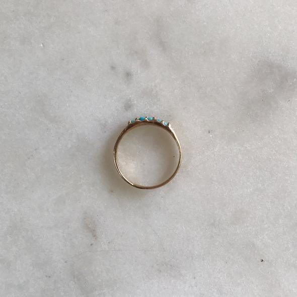 Mimosa 5 Stone Turquoise Ring - Bronze