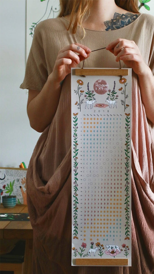 Moon Bath Lunar Calendar + Hanger