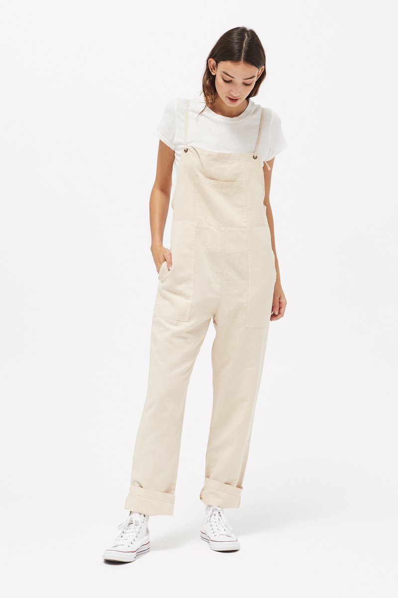 LaCausa Cezanne Overalls - Cotton Linen Biscuit - Medium