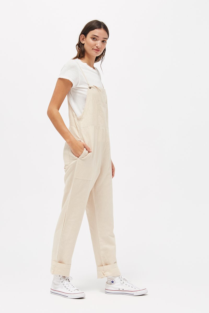 LaCausa Cezanne Overalls - Cotton Linen Biscuit - Medium
