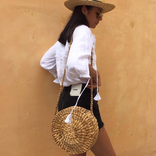 LJC Designs Gili Round Basket Bag