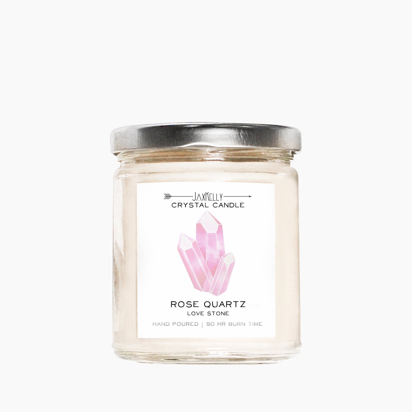 Jaxkelly Rose Quartz Crystal Candle