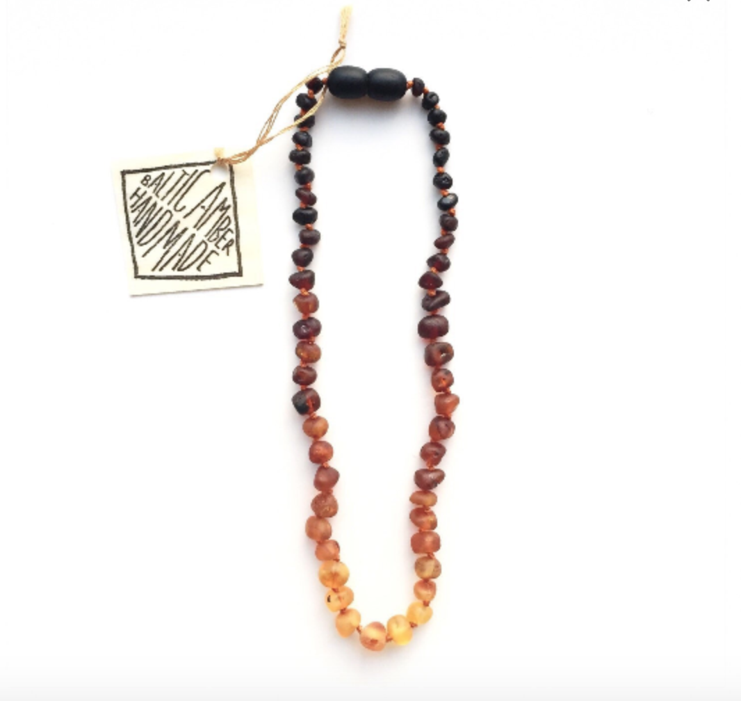 Canyon Leaf Raw Amber + Ombre Necklace 13in