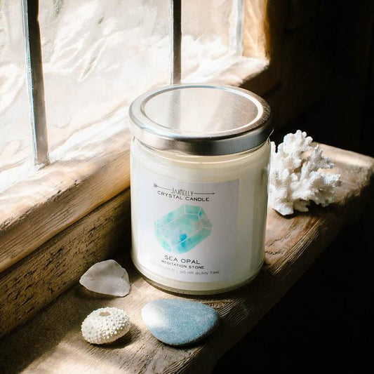 Jaxkelly Sea Opal Crystal Candle