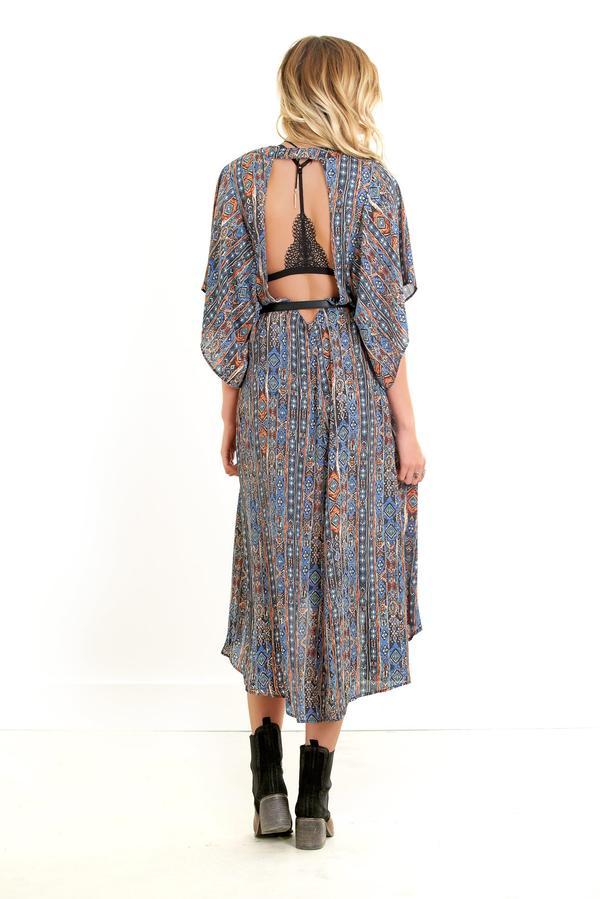 Saltwater Luxe Festival Kimono Geo