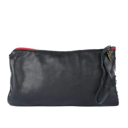 Vaabara Designs Clara Clutch - Santa Fe ( Black Leather Back)