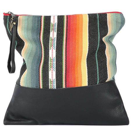 Vaabara Designs Santa Fe Signature Clutch Large ( Black Leather)