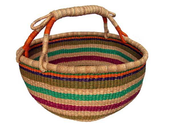 African Market Basket - Large Round Basket with no handle