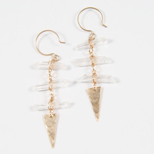 Navone Crystal Fishbone Earrings