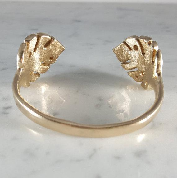 Mimosa Mini Monstera Cuff Bronze