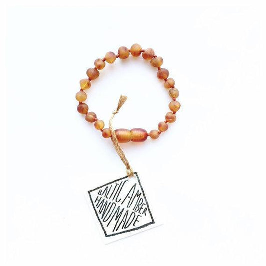 Canyon Leaf Baltic Amber Anklet - Bracelet (Cognac)