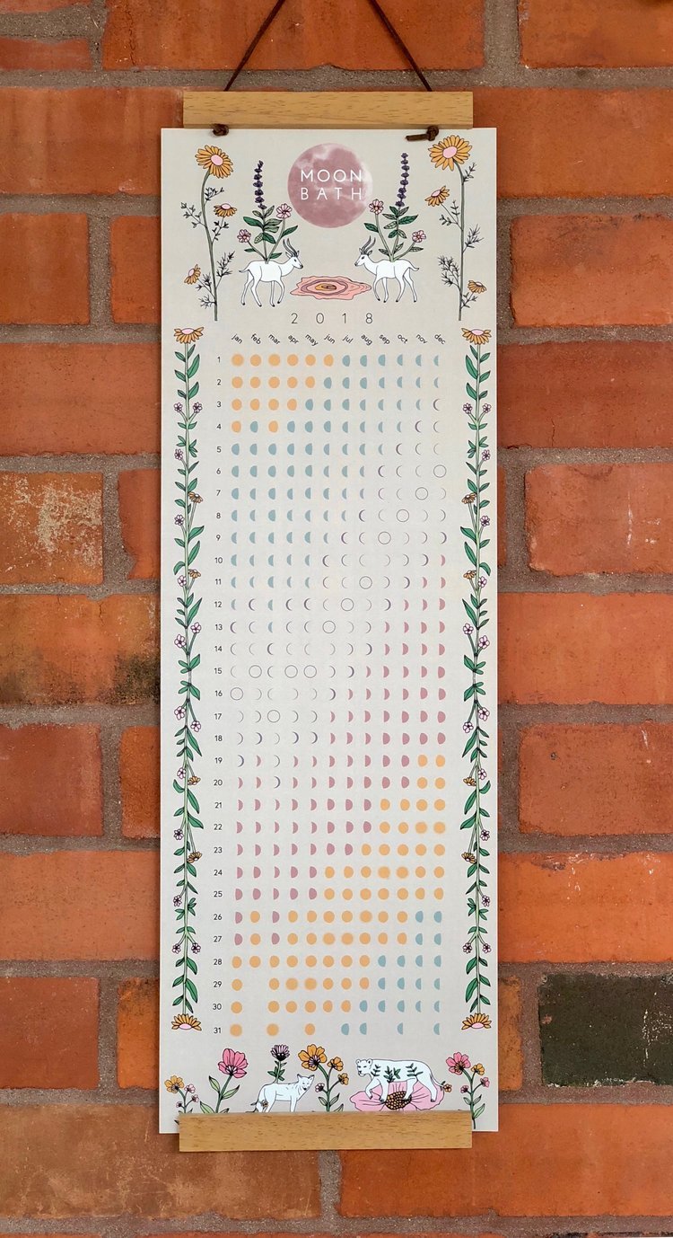 Moon Bath Lunar Calendar + Hanger