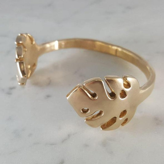 Mimosa Mini Monstera Cuff Bronze